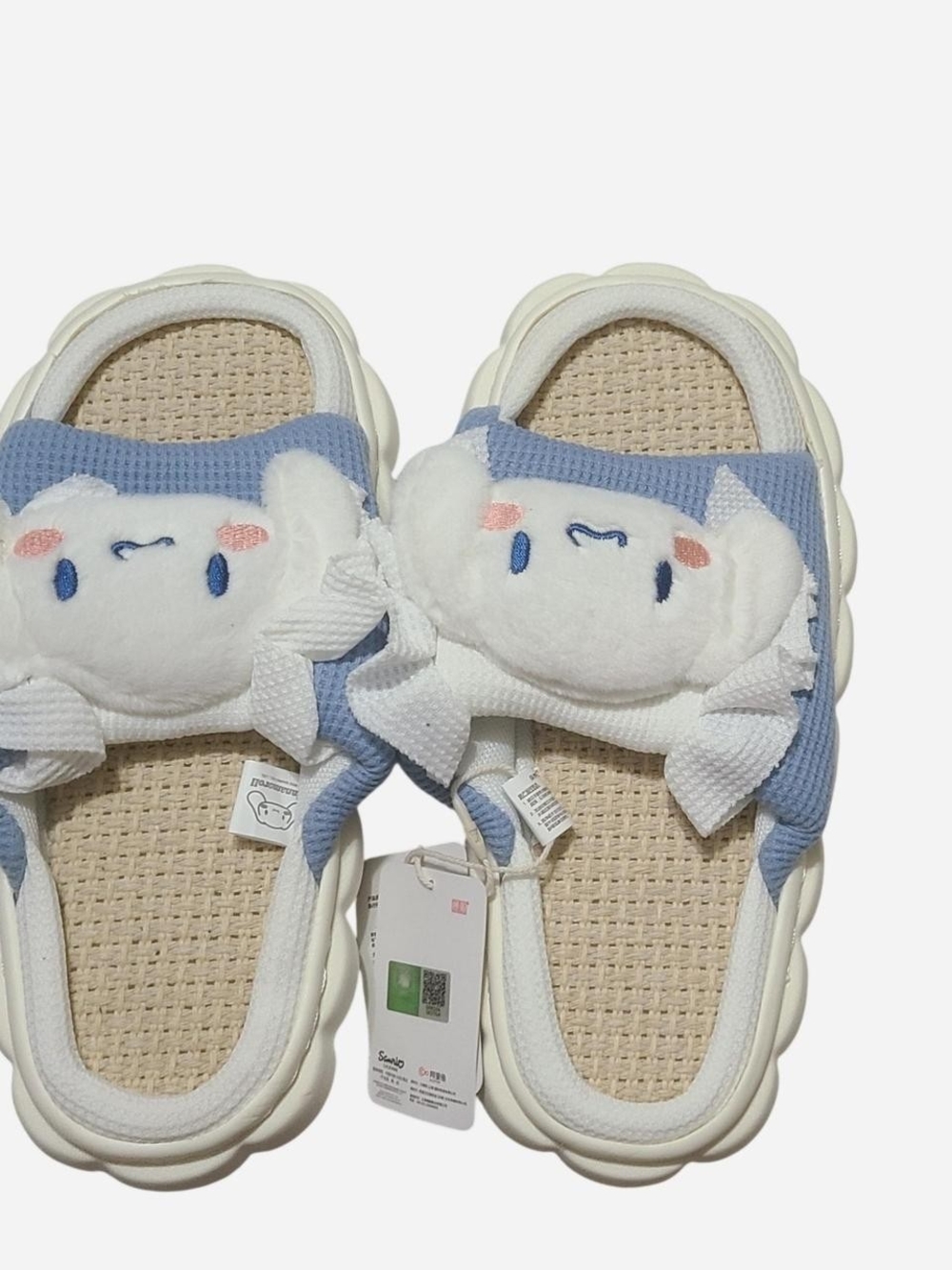Sanrio Blue & White Plush Character Slip-On Kids Slippers